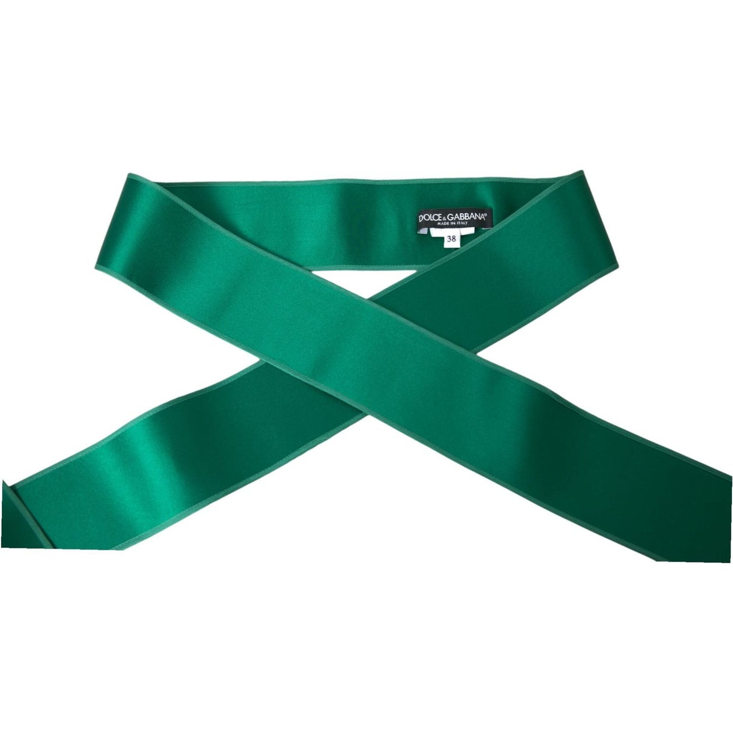Dolce & Gabbana Green Silk Satin Waist Women Belt WMB390-38