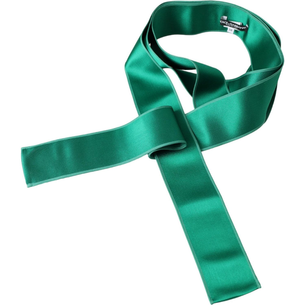 Dolce & Gabbana Green Silk Satin Waist Women Belt WMB390-38