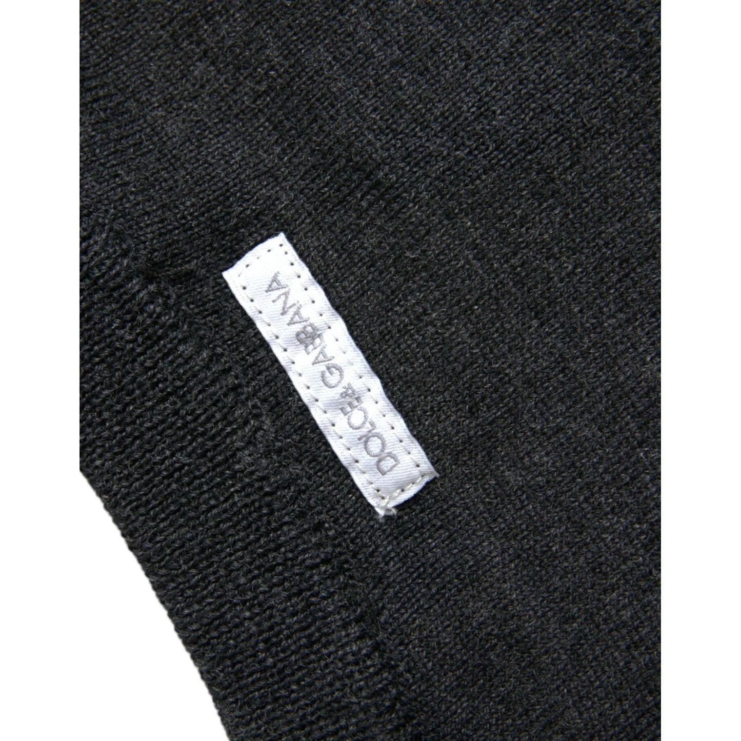 Dolce & Gabbana Dark Gray Wool Crew Neck Pullover Sweater TSH84673-52