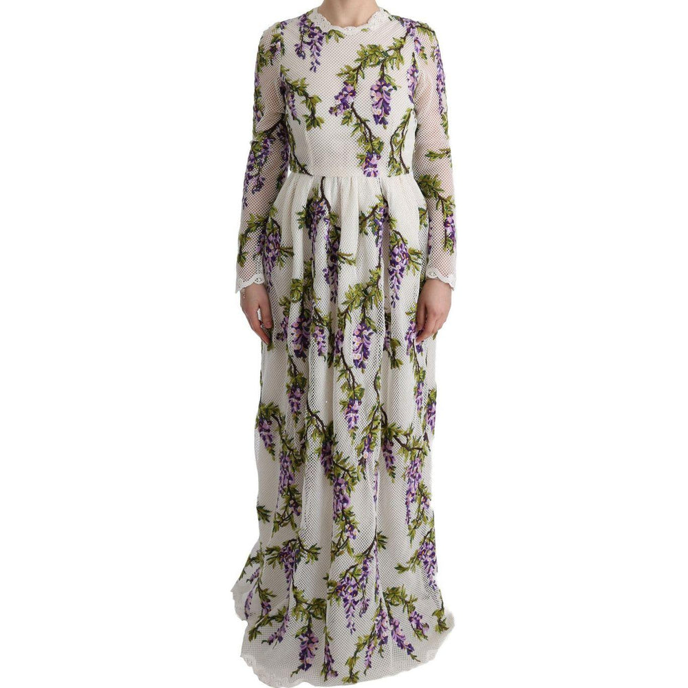 Dolce & Gabbana White Floral Embroidered Maxi Dress SIG60559-1