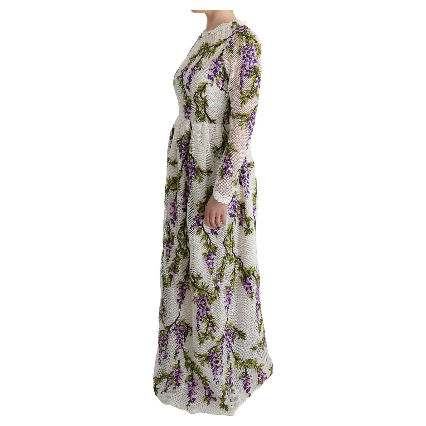 Dolce & Gabbana White Floral Embroidered Maxi Dress SIG60559-1