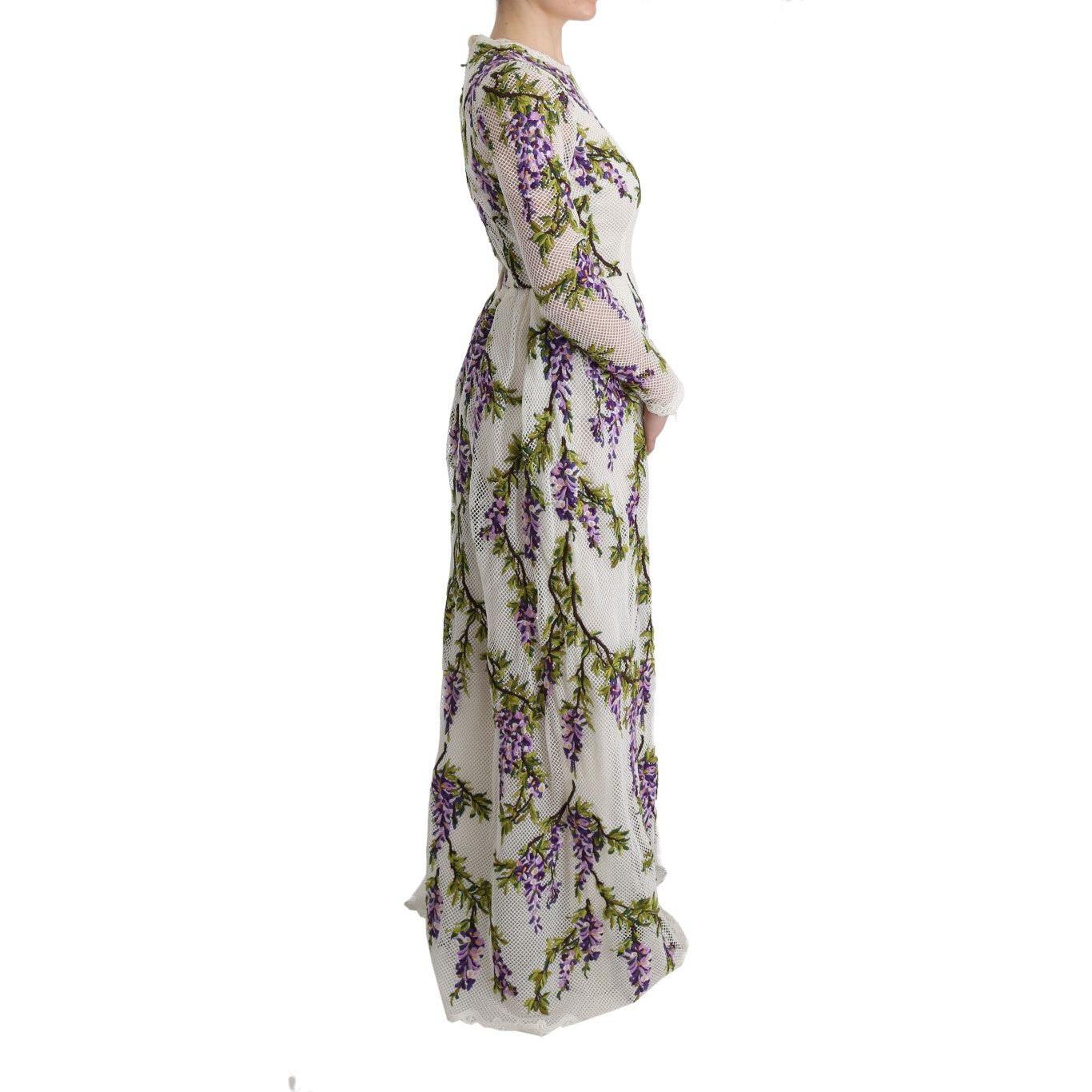 Dolce & Gabbana White Floral Embroidered Maxi Dress SIG60559-1