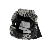 Dolce & Gabbana Black White Floral Lace Crystal Hair Claw SMY1141