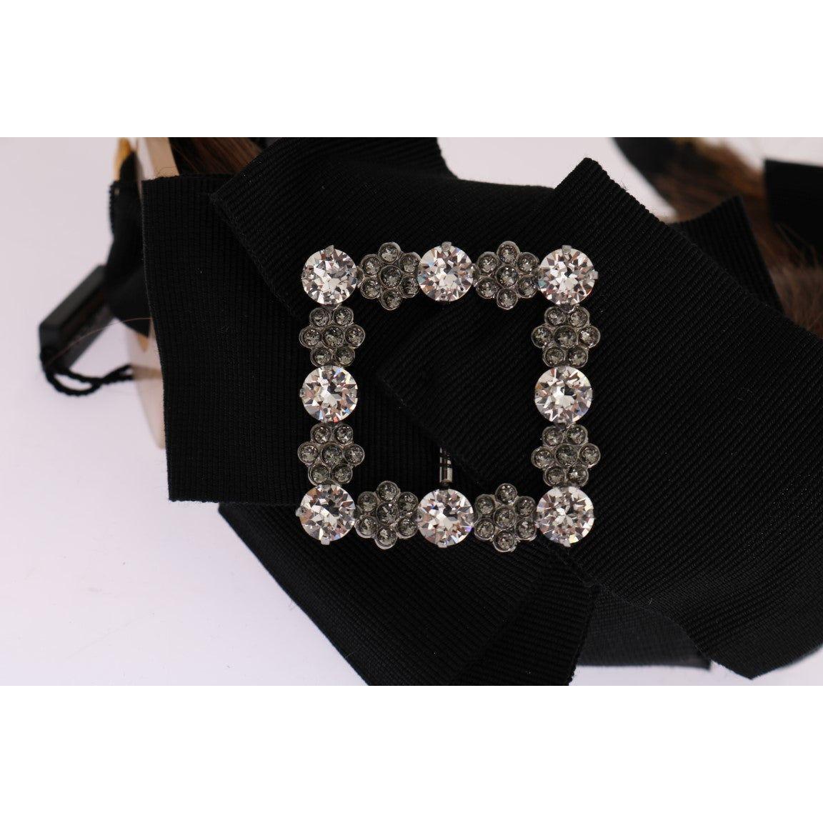 Dolce & Gabbana Clear Crystal Brown Hair Headband SMY1153