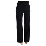 Ermanno Scervino Black Viscose Flare Bootcut Pants SIG30320-1