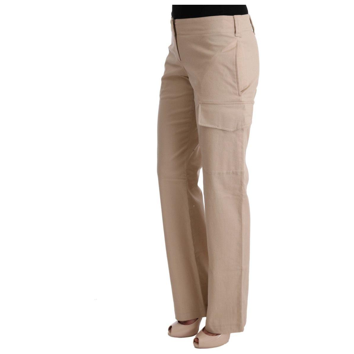 Ermanno Scervino Beige Cotton Wool Regular Fit Pants SIG30353-1