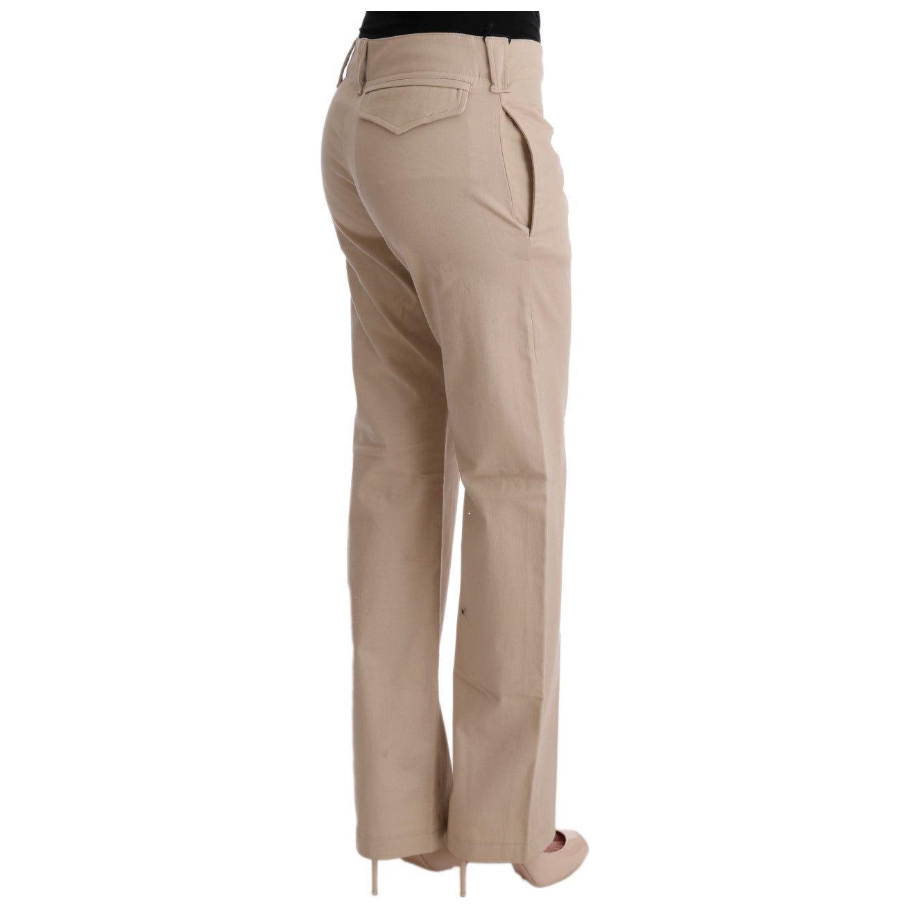 Ermanno Scervino Beige Cotton Wool Regular Fit Pants SIG30353-1
