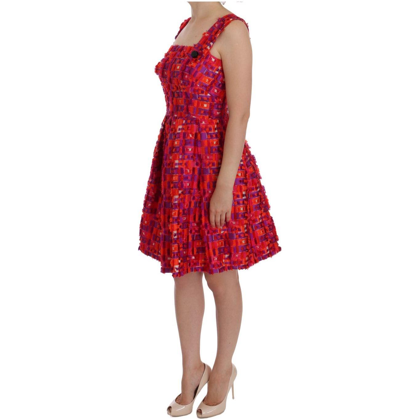 Dolce & Gabbana Pink Patterned A-line Above Knees Dress DR1020-40