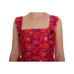 Dolce & Gabbana Pink Patterned A-line Above Knees Dress DR1020-40