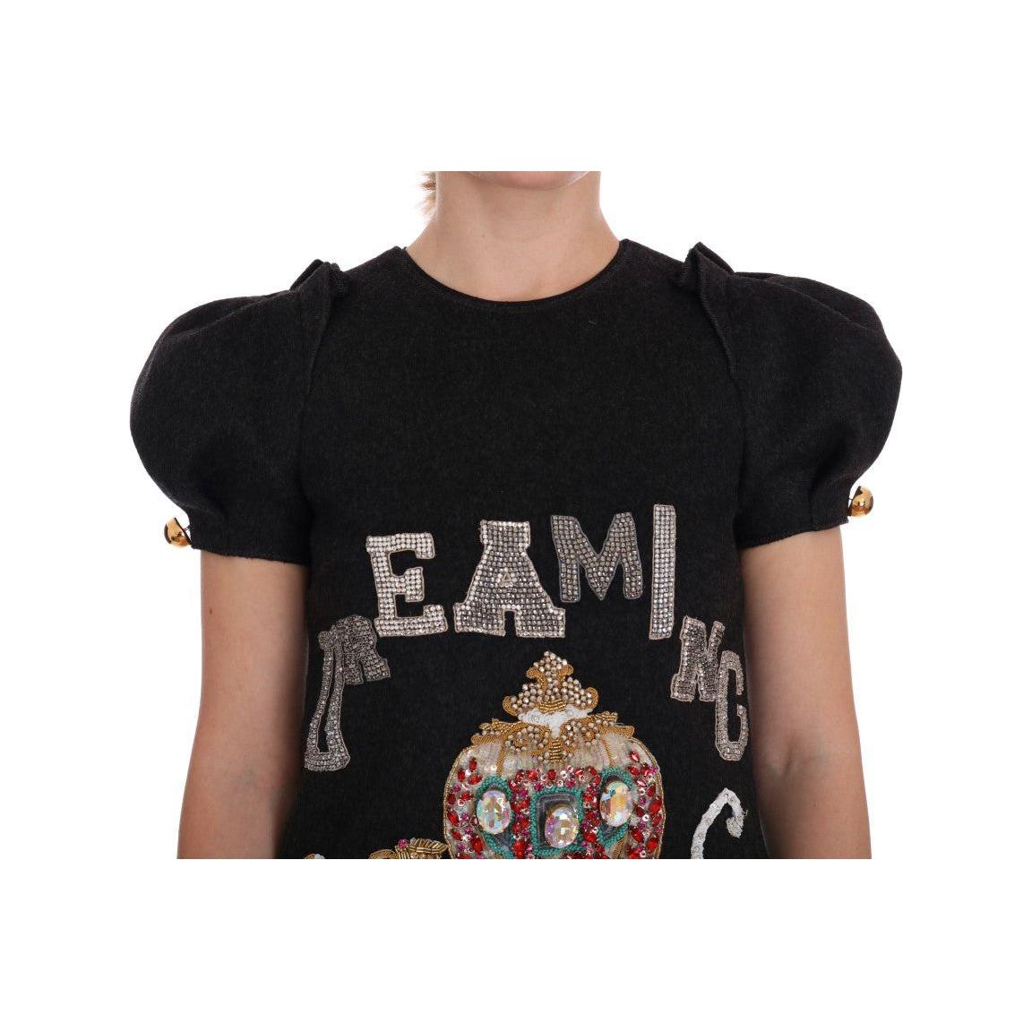 Dolce & Gabbana Gray Crystal "Dreaming of My Prince" Dress DR1141-1