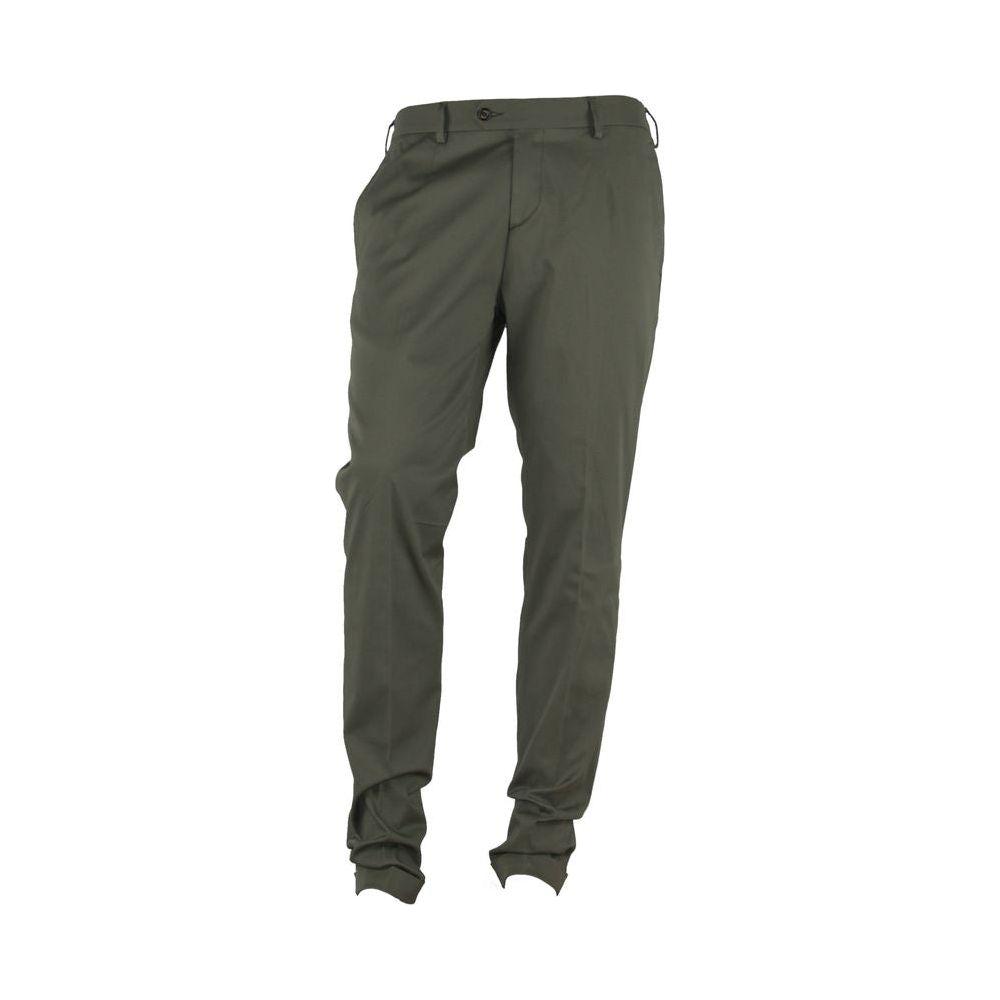 Made in Italy Elegant Green Summer Trousers for Men MI-3211-IT52 | XL