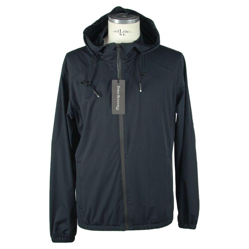 Emilio Romanelli Sleek Hooded Full Zip Jacket in Black EM-986-S
