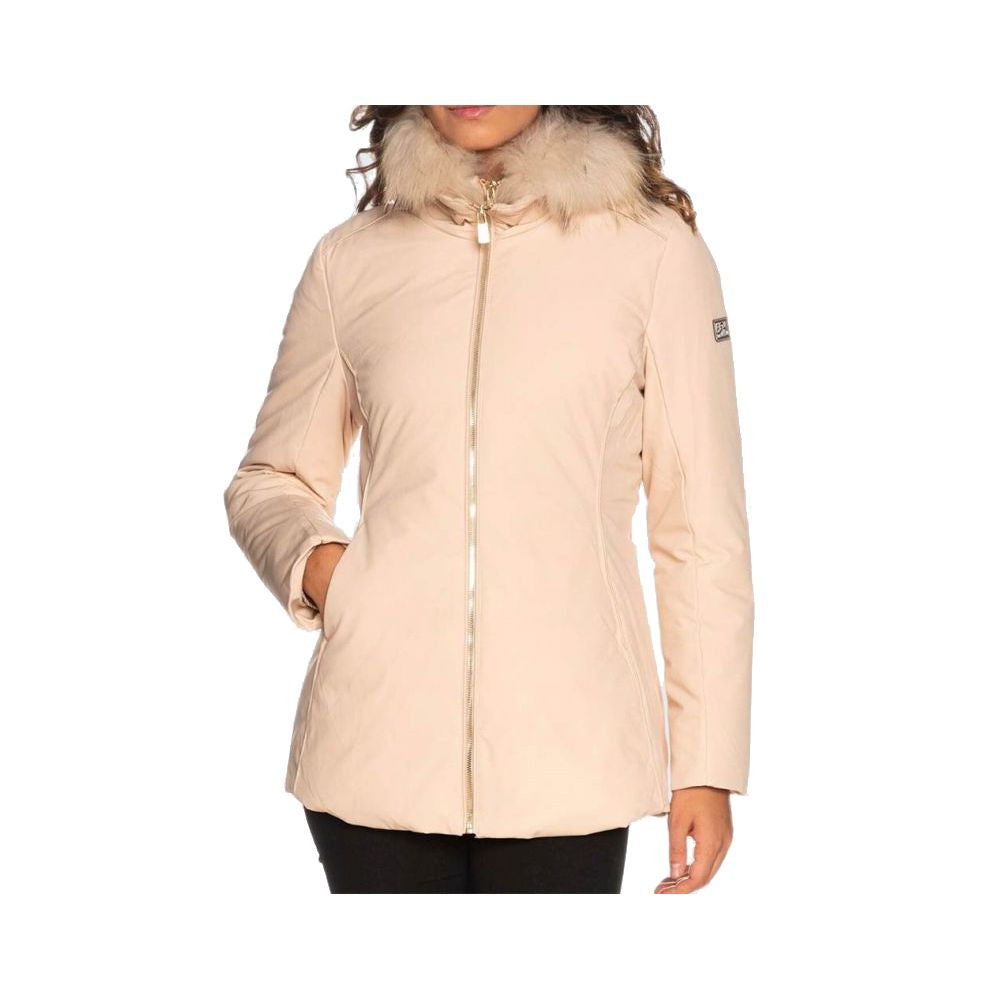 Yes Zee Beige Polyamide Women's Jacket YE-10552-XL