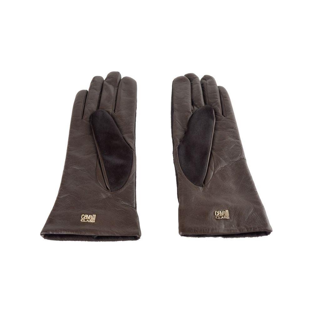 Cavalli Class Brown Cowhide Women Glove CA-5138-7|S