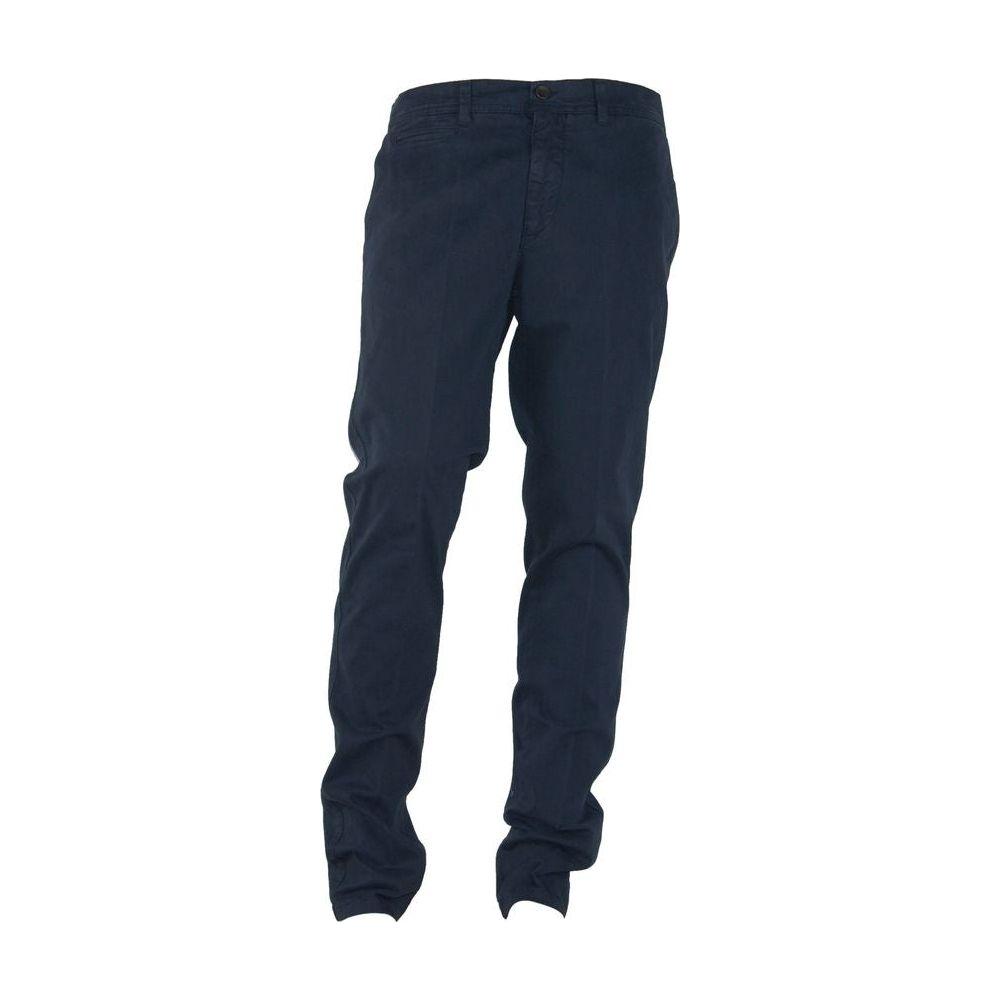 Made in Italy Elegant Blue Winter Trousers MI-3216-IT44 | XS