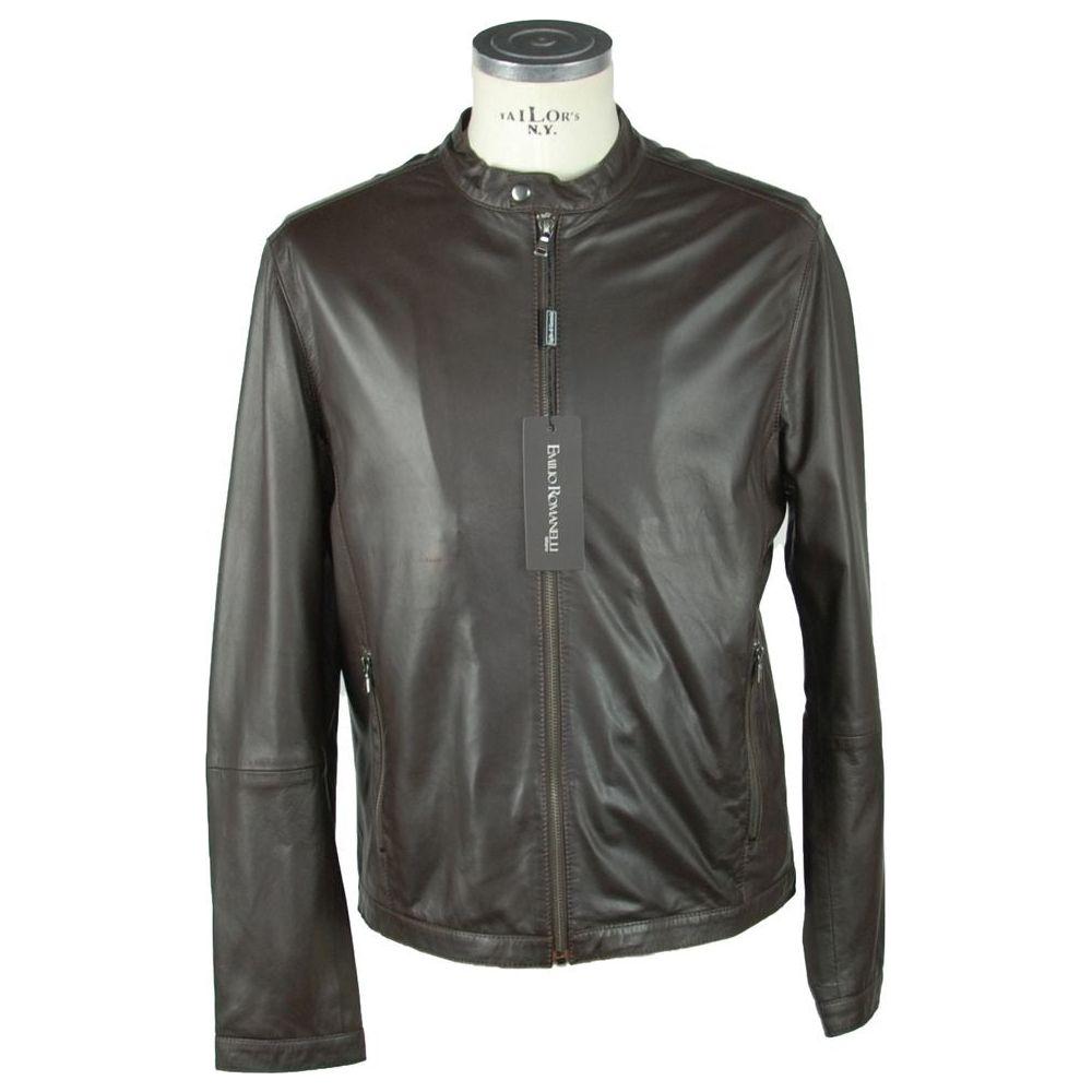 Emilio Romanelli Elegant Leather Jacket EM-976-IT56 | 3XL
