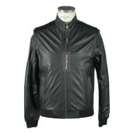Emilio Romanelli Sleek Black Leather Jacket For Men EM-979-IT46 | S