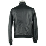 Emilio Romanelli Sleek Black Leather Jacket For Men EM-979-IT46 | S