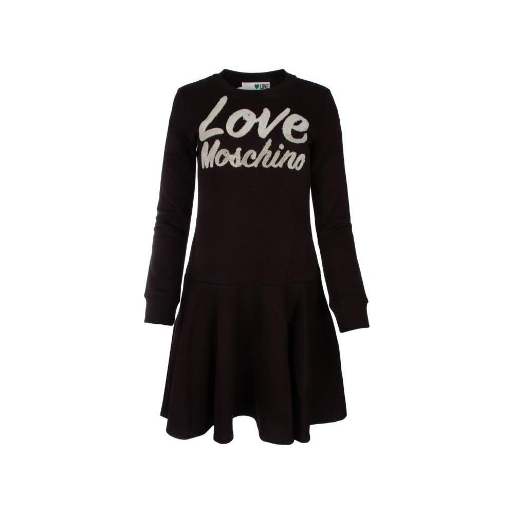 Love Moschino Chic Embossed Logo Cotton Blend Dress LO-10231-IT46 | L