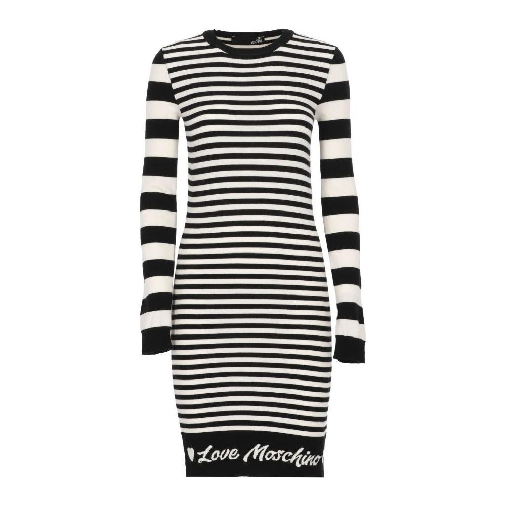 Love Moschino Elegant Striped Knit Dress with Long Sleeves LO-10225-IT40|S