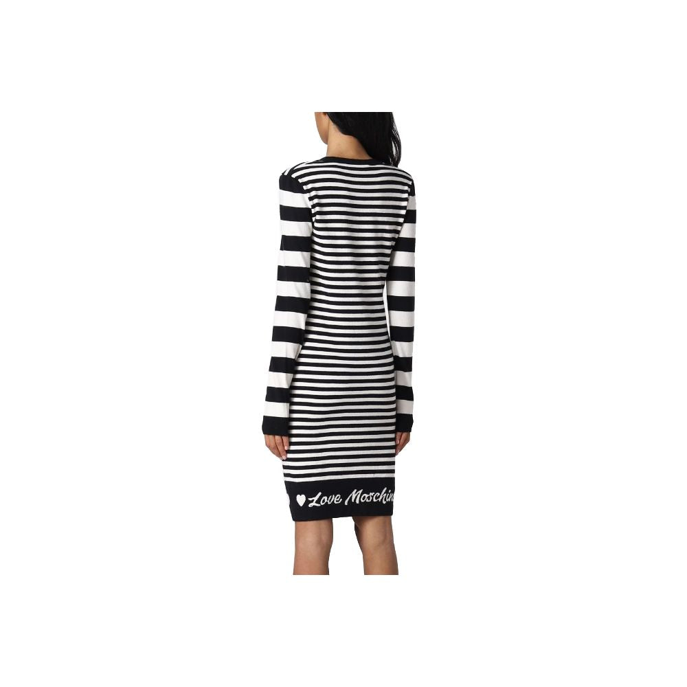 Love Moschino Elegant Striped Knit Dress with Long Sleeves LO-10225-IT40|S