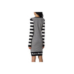 Love Moschino Elegant Striped Knit Dress with Long Sleeves LO-10225-IT40|S