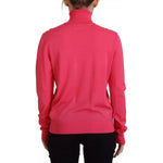 Dsquared² Pink Solid Long Sleeve Turtle Neck Casual Sweater Dsquared² Maroon