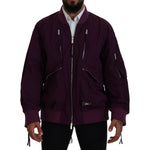 Dsquared² Purple Polyester Full Zipper Bomber Jacket Dsquared² Black