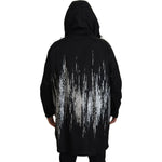 Dsquared² Black White Print Long Hooded Coat Nylon Jacket Dsquared² Black