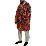 Dsquared² Multicolor Long Hooded Cargo Pocket Coat Jacket Dsquared² Saddle Brown