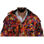 Dsquared² Multicolor Long Hooded Cargo Pocket Coat Jacket Dsquared² Dark Slate Gray