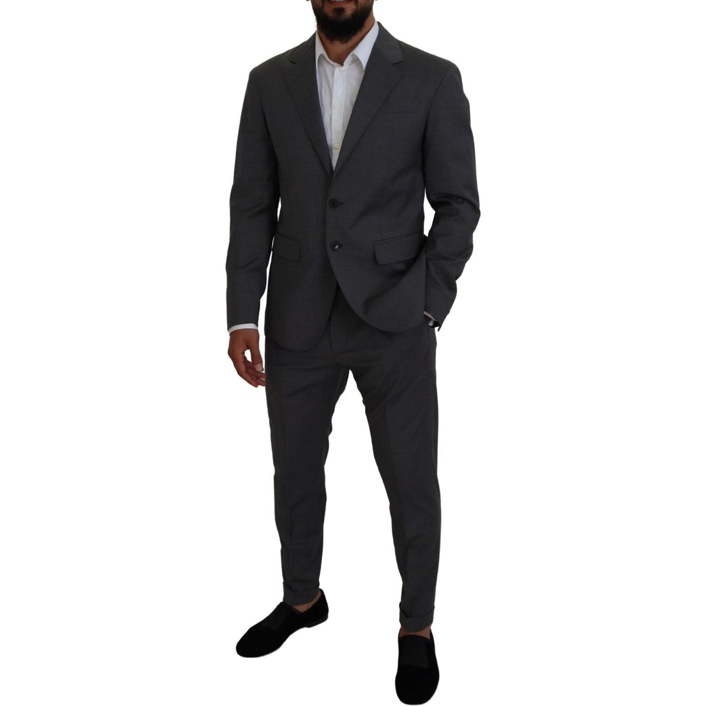 Dsquared² Gray Wool Single Breasted 2 Piece CIPRO Suit KOS2010-48
