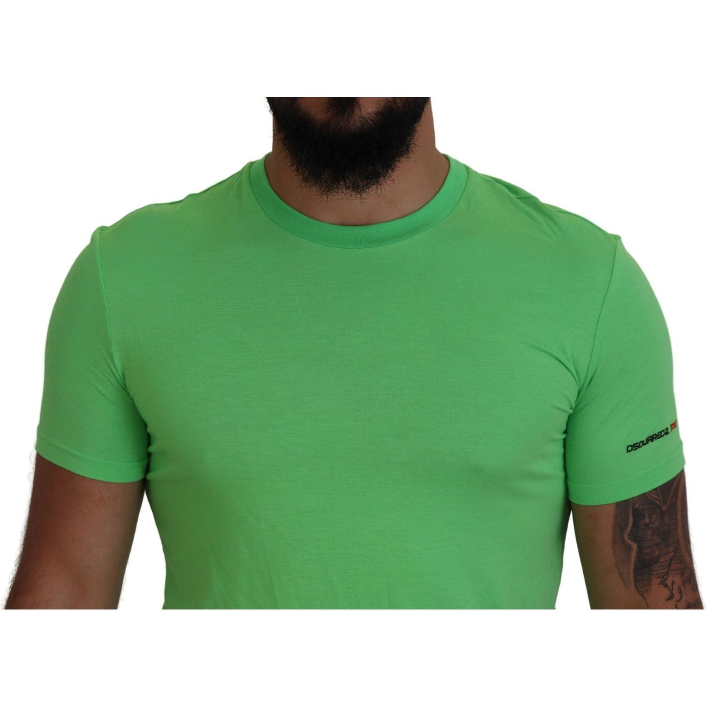 Dsquared² Green Modal Short Sleeves Crewneck T-shirt TSH83511-48