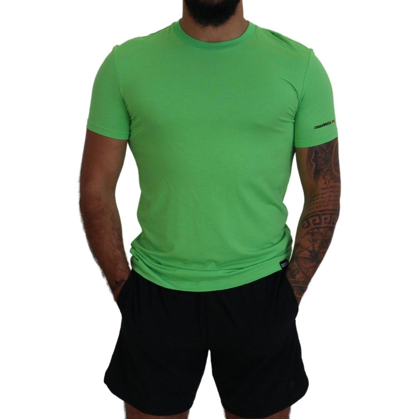 Dsquared² Green Modal Short Sleeves Crewneck T-shirt TSH83511-48