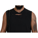 Dsquared² Black Chain Embellished Sleeveless Men Tank T-shirt Dsquared² Black