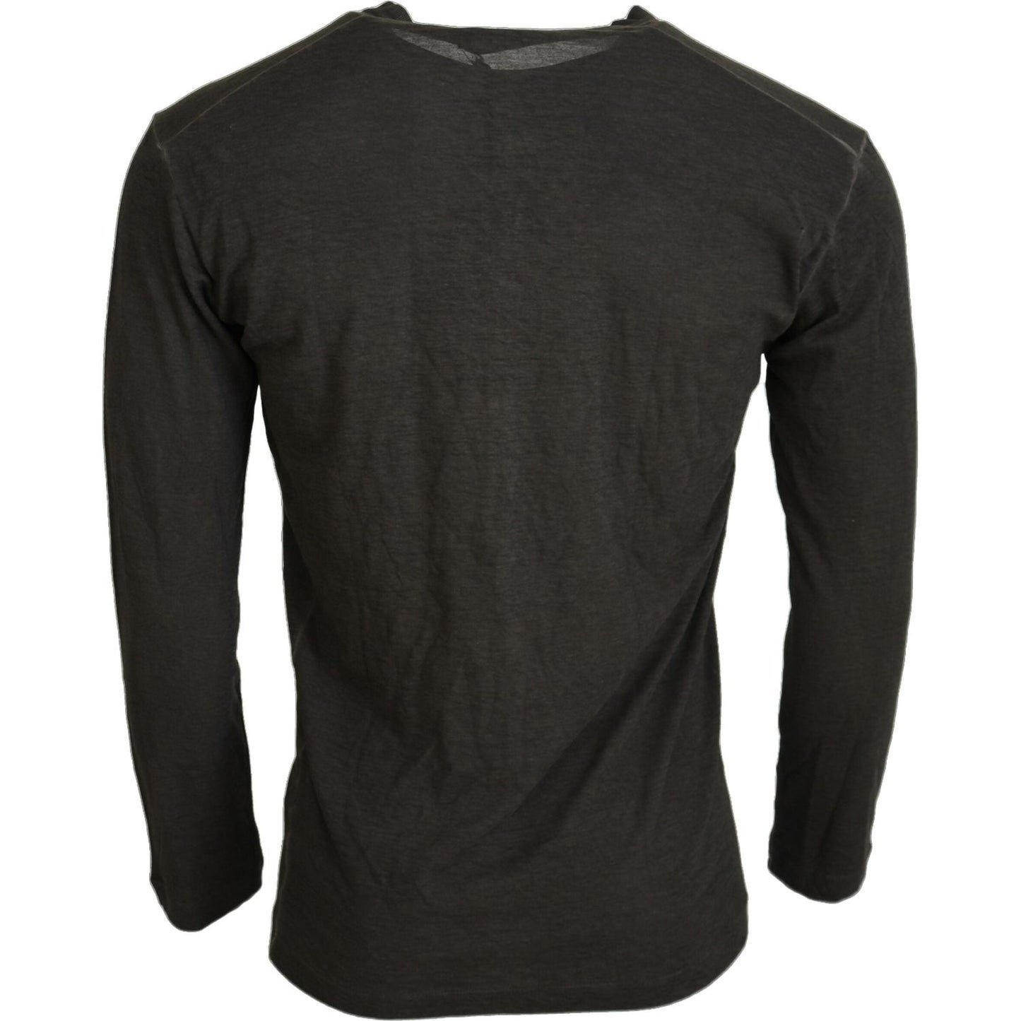 Dsquared² Gray Cotton Linen Long Sleeves Pullover Sweater TSH3535-46