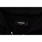Dsquared² Black Hooded Full Zip Printed Sleeves Sweater Dsquared² Black
