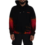 Dsquared² Black Red Cotton Hooded Tie Dye Pullover Sweater TSH83484-48