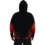 Dsquared² Black Red Cotton Hooded Tie Dye Pullover Sweater TSH83484-48