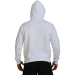 Dsquared² White Cotton Hooded Printed Men Pullover Sweater TSH83485-48