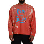 Dsquared² Orange Printed Long Sleeves Pullover Sweater Dsquared² Sienna