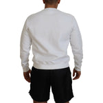 Dsquared² White Cotton Printed Long Sleeves Pullover Sweater TSH83533-48