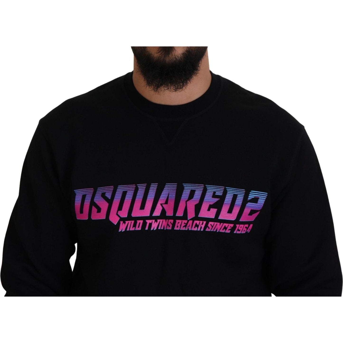 Dsquared² Black Logo Print Long Sleeves Men Pullover Sweater TSH83534-48