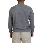 Dsquared² Gray Crystal Embellishment Men Pullover Sweater Dsquared² Dim Gray