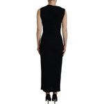 Dsquared² Black Viscose Sleeveless Ruched Maxi Dress DR28828-38