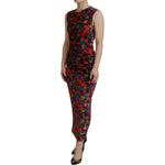 Dsquared² Multicolor Floral Bodycon Ruched Maxi Dress DR28831-38