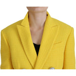 Dsquared² Yellow Peak Double Breasted Suit Blazer Short Set KOS2009-38
