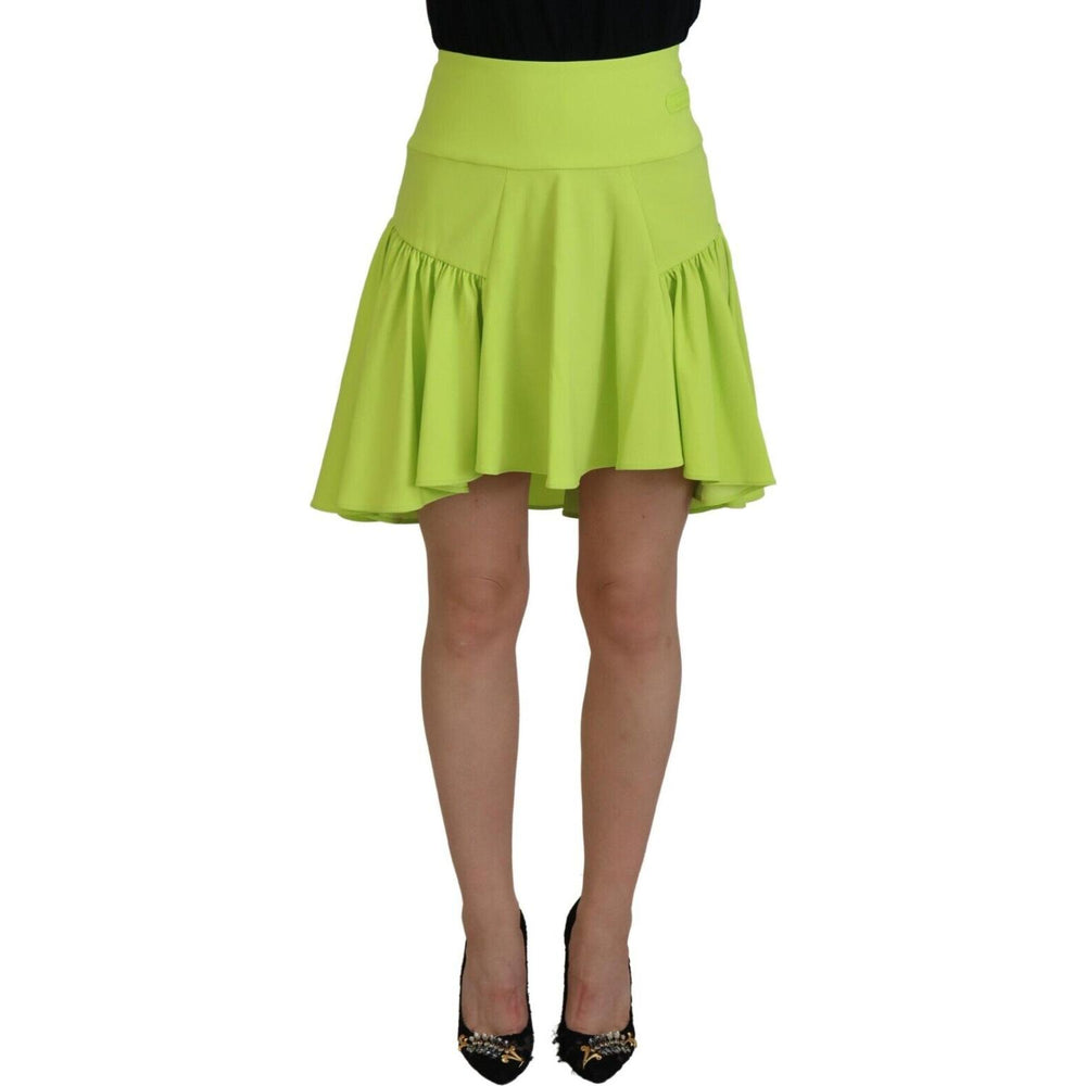 Dsquared² Green High Waist A-line Pleated Mini Women Skirt SKI1897-38