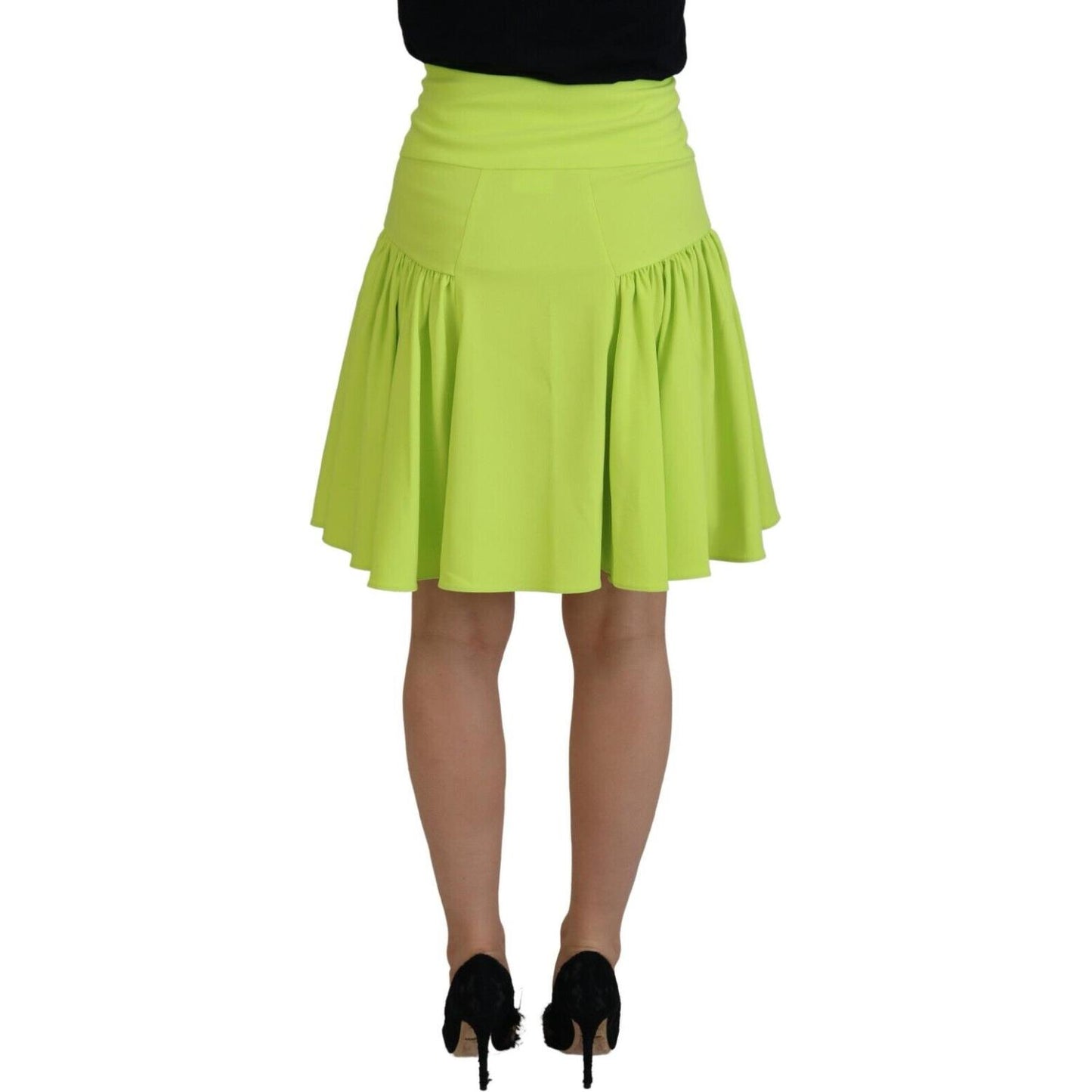 Dsquared² Green High Waist A-line Pleated Mini Women Skirt SKI1897-38