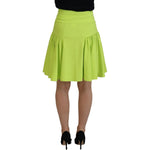 Dsquared² Green High Waist A-line Pleated Mini Women Skirt SKI1897-38